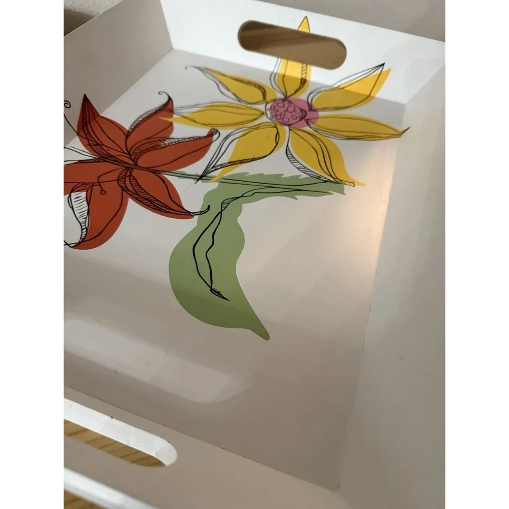 2007 Starbucks Coffee Co. Floral‎ Wooden Serving Tray 13